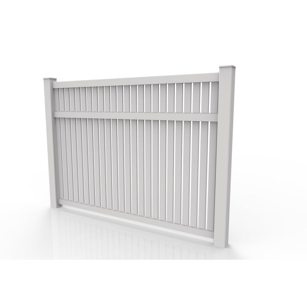 Greatbackyardz 6 ft. x 8 ft. White Vinyl Semi Privacy Fence Panel Kit