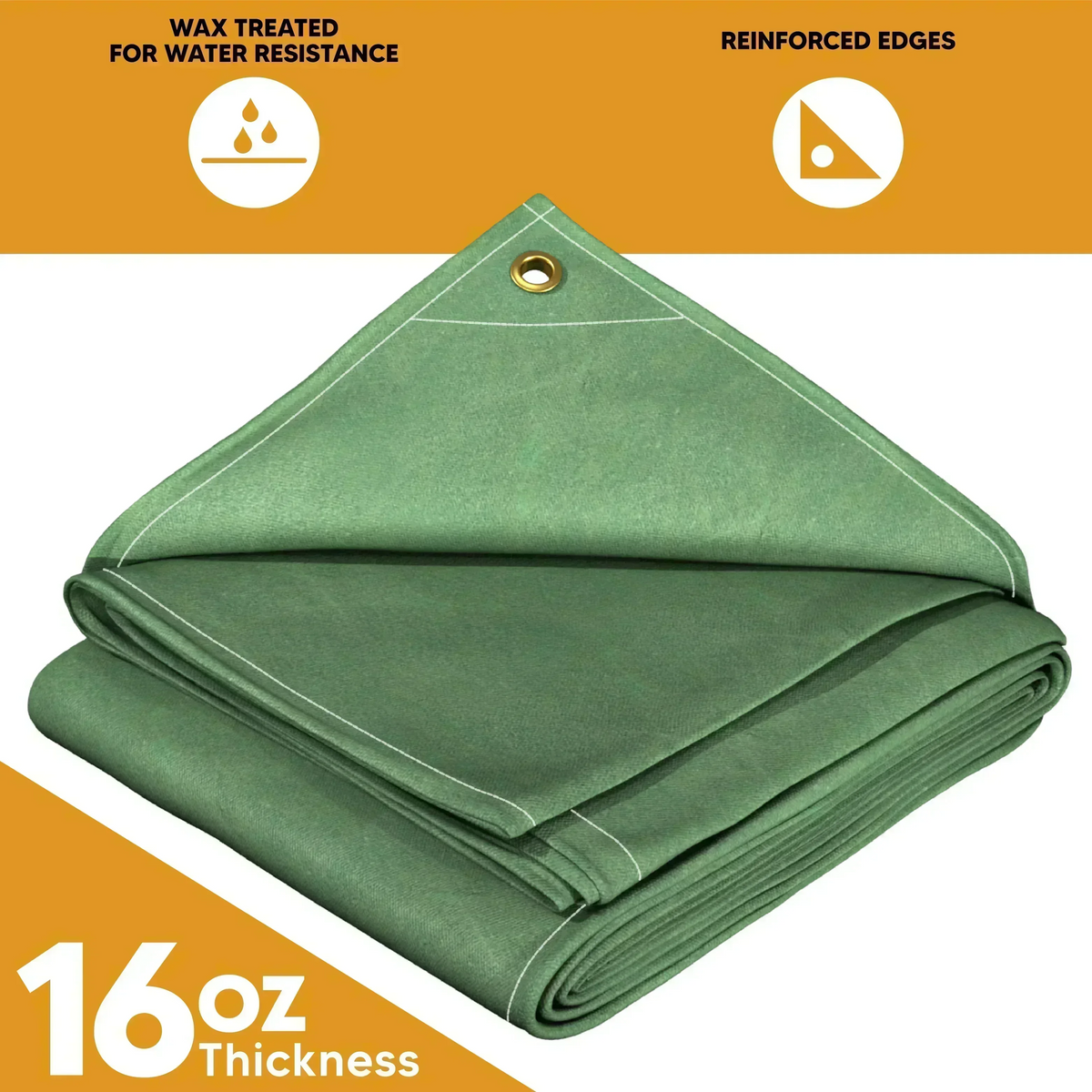 Green Canvas Tarp 10' x 16'