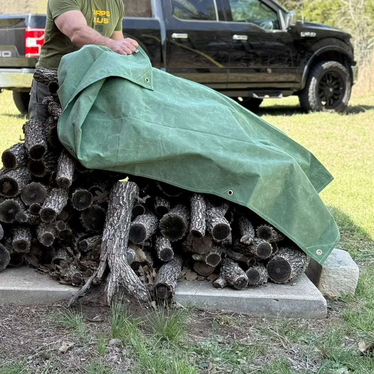 Green Canvas Tarp 16' x 20'
