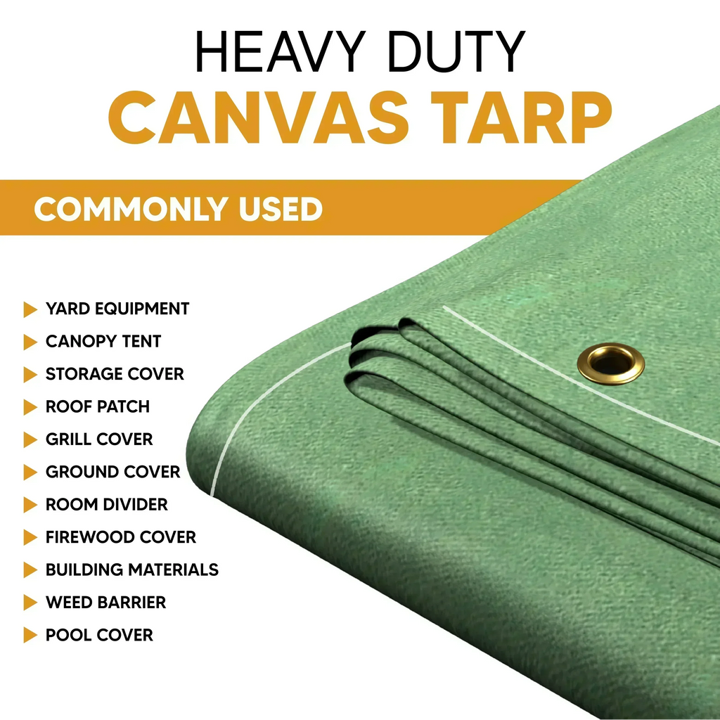 Green Canvas Tarp 16' x 20'