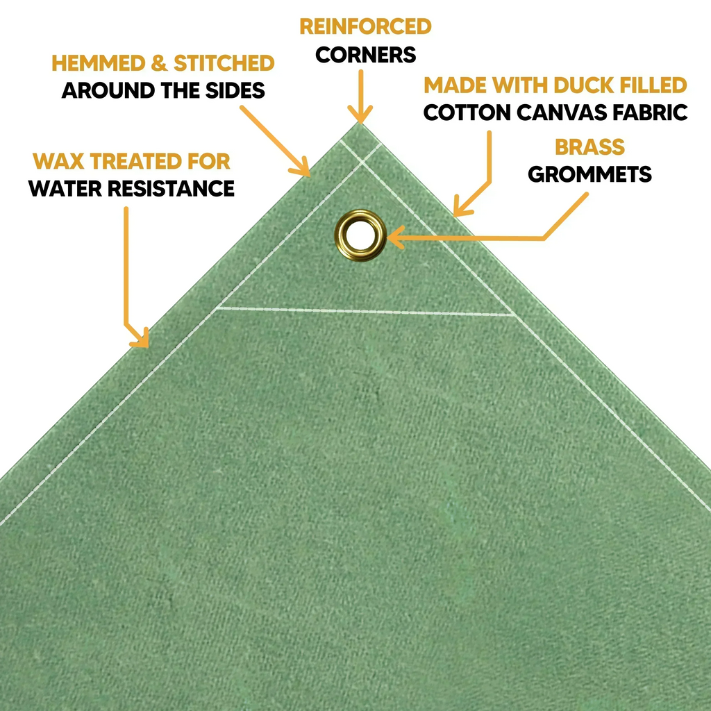 Green Canvas Tarp 20' x 20'
