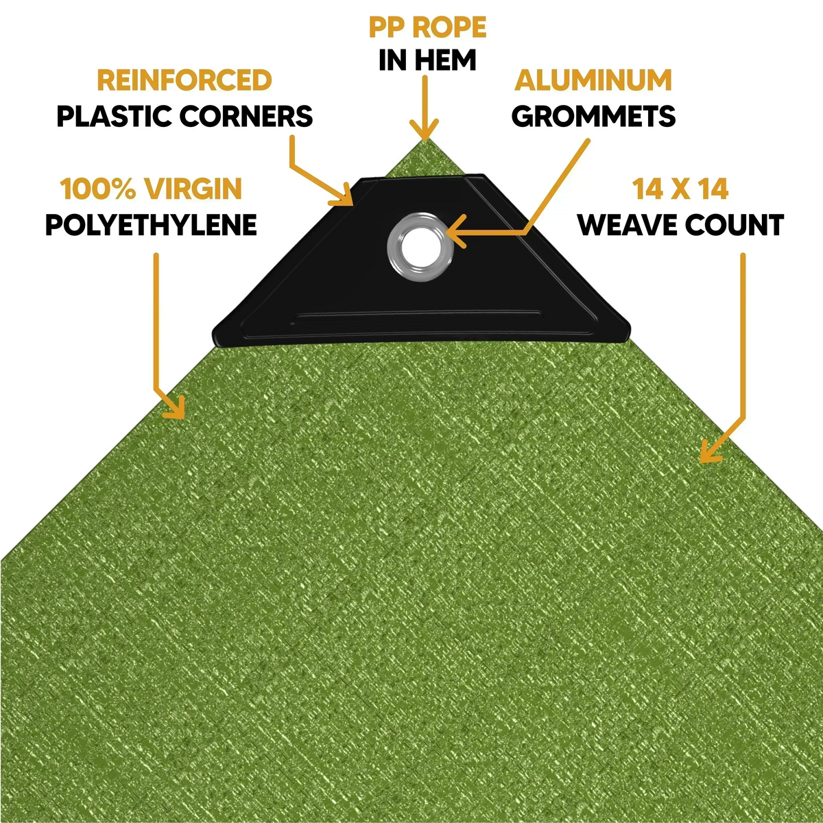 Green Poly Tarp 16' x 20'
