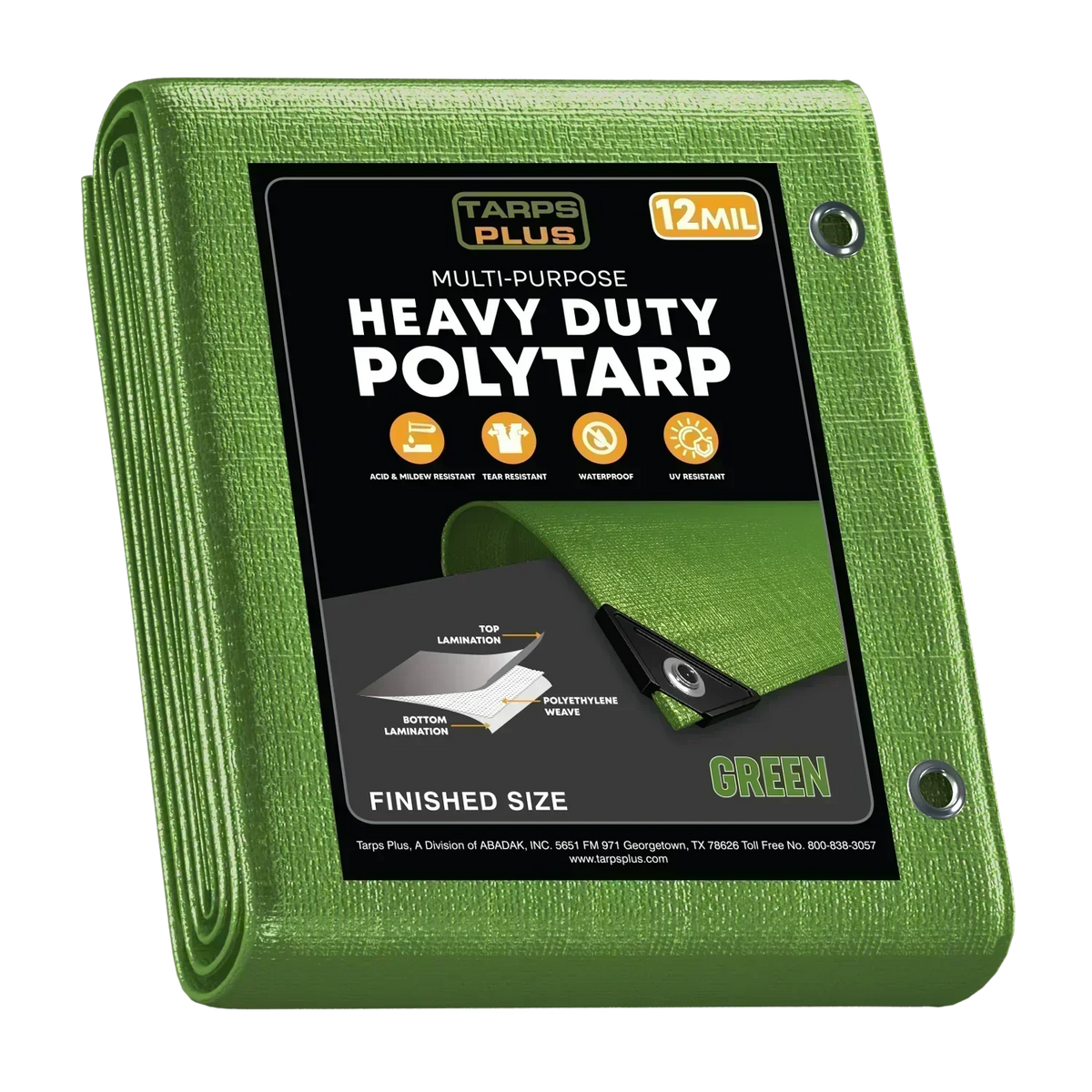Green Poly Tarp 10' x 20' - Case of  5