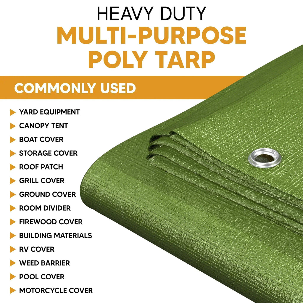 Green Poly Tarp 6' x 8' - Case of  20
