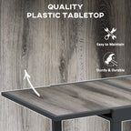 Extending Garden Table for 6 w/ Aluminium Frame & Plastic Board Tabletop, 80/160 x 80 x 75 cm, Grey