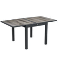 Extending Garden Table for 6 w/ Aluminium Frame & Plastic Board Tabletop, 80/160 x 80 x 75 cm, Grey