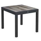 Extending Garden Table for 6 w/ Aluminium Frame & Plastic Board Tabletop, 80/160 x 80 x 75 cm, Grey