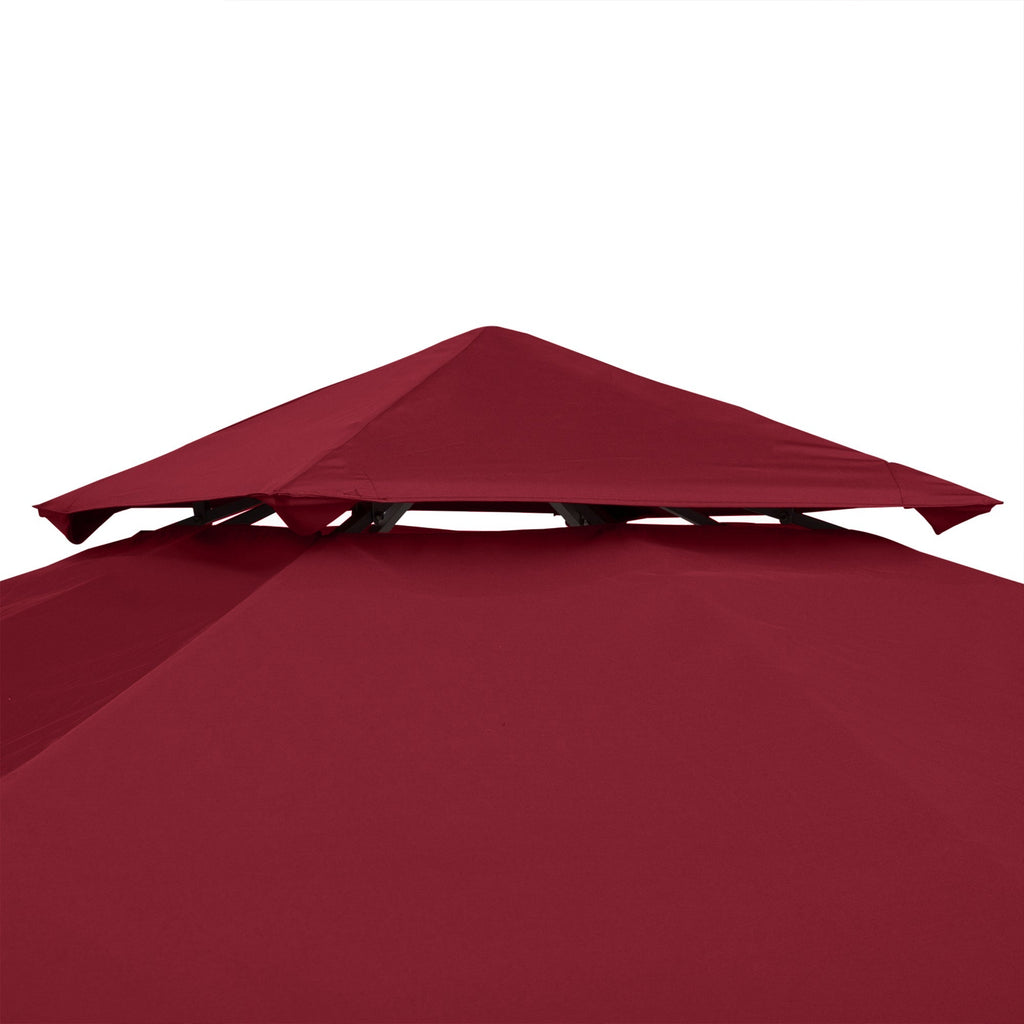 9.84' x 9.84' 2-Tier Gazebo Replacement Canopy, Wine Red