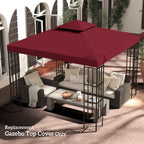 9.84' x 9.84' 2-Tier Gazebo Replacement Canopy, Wine Red
