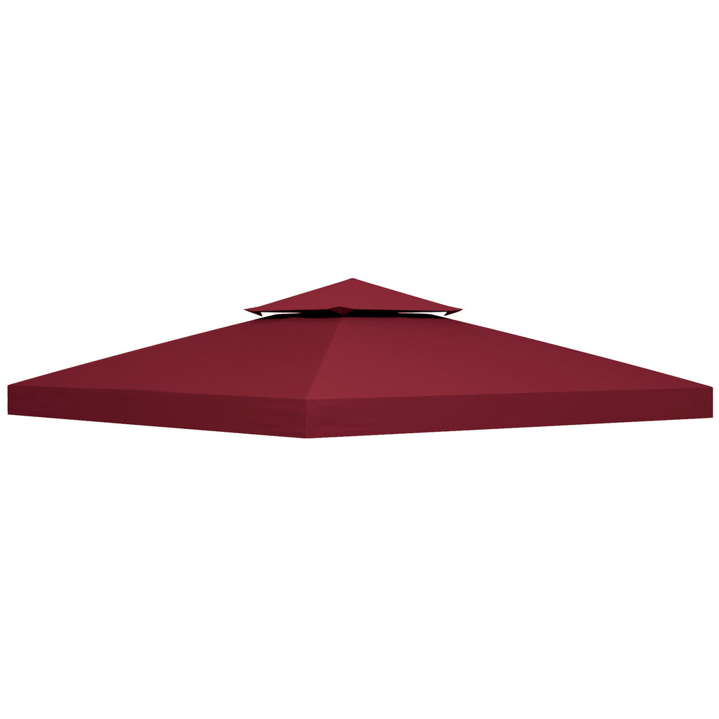 9.84' x 9.84' 2-Tier Gazebo Replacement Canopy, Wine Red