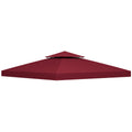9.84' x 9.84' 2-Tier Gazebo Replacement Canopy, Wine Red