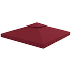 9.84' x 9.84' 2-Tier Gazebo Replacement Canopy, Wine Red
