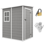 4' x 5' Lean-to Storage Shed with Window & Vent, Plastic Roof, Grey