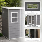 4' x 5' Lean-to Storage Shed with Window & Vent, Plastic Roof, Grey