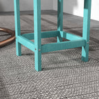 15" Patio Accent Table, Square Coffee Table for Indoor Outdoor, Green