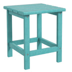 15" Patio Accent Table, Square Coffee Table for Indoor Outdoor, Green