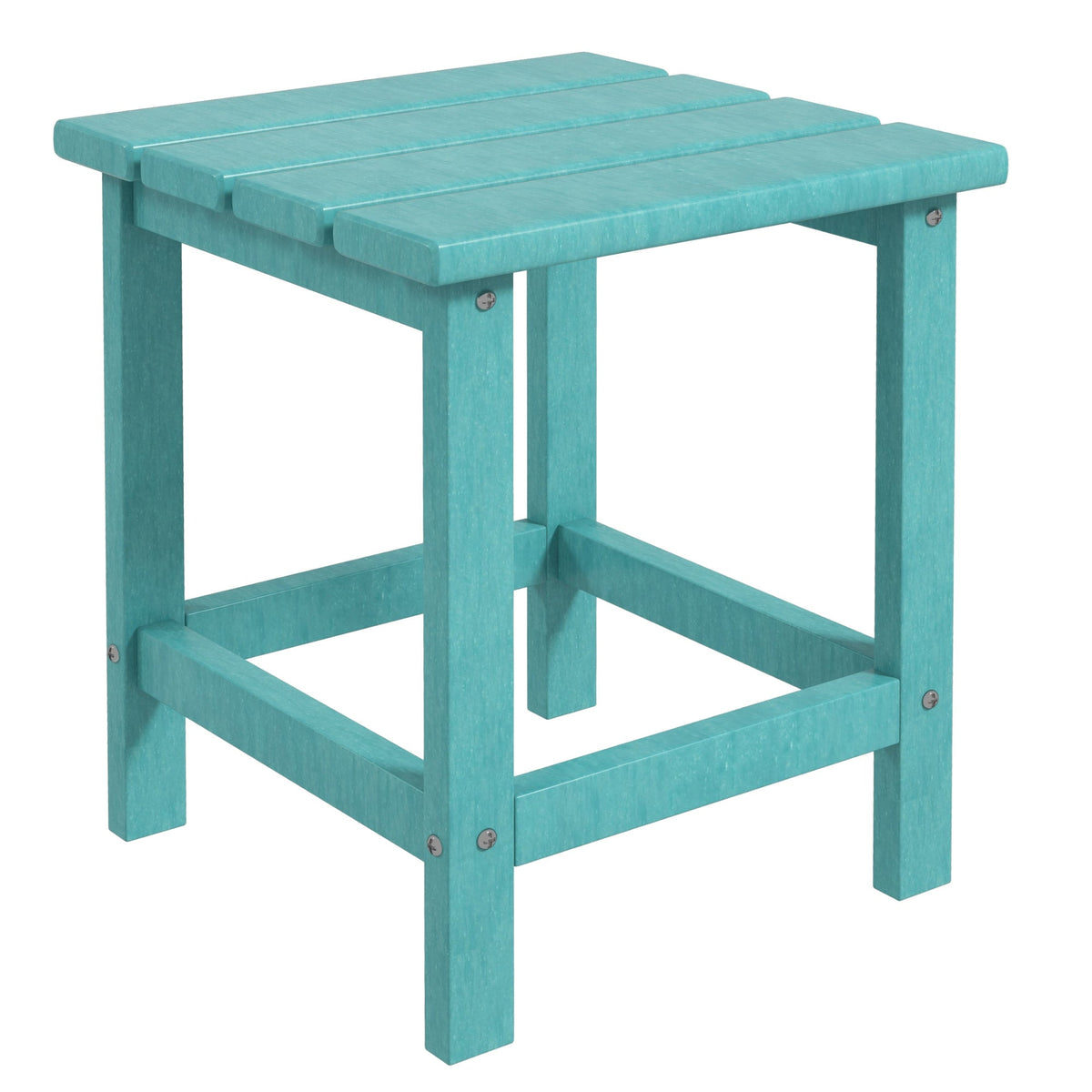 15" Patio Accent Table, Square Coffee Table for Indoor Outdoor, Green