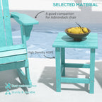 15" Patio Accent Table, Square Coffee Table for Indoor Outdoor, Green