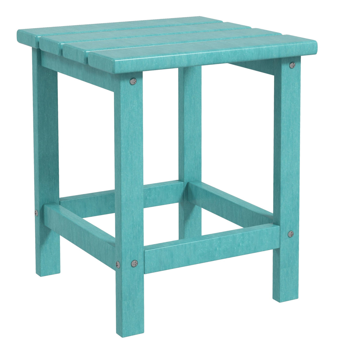 15" Patio Accent Table, Square Coffee Table for Indoor Outdoor, Green