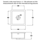 Astini Hampton 150 1.5 Bowl White Ceramic Undermount Kitchen Sink with Waste
