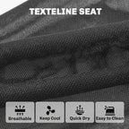 5-Piece Dark Grey Rattan Dining Set with Tempered Glass Top & Foldable Chairs