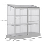 3 Tier Cold Frame Polycarbonate Greenhouse w/ Sliding Door & Openable Roof, 131 x 58 x 140cm