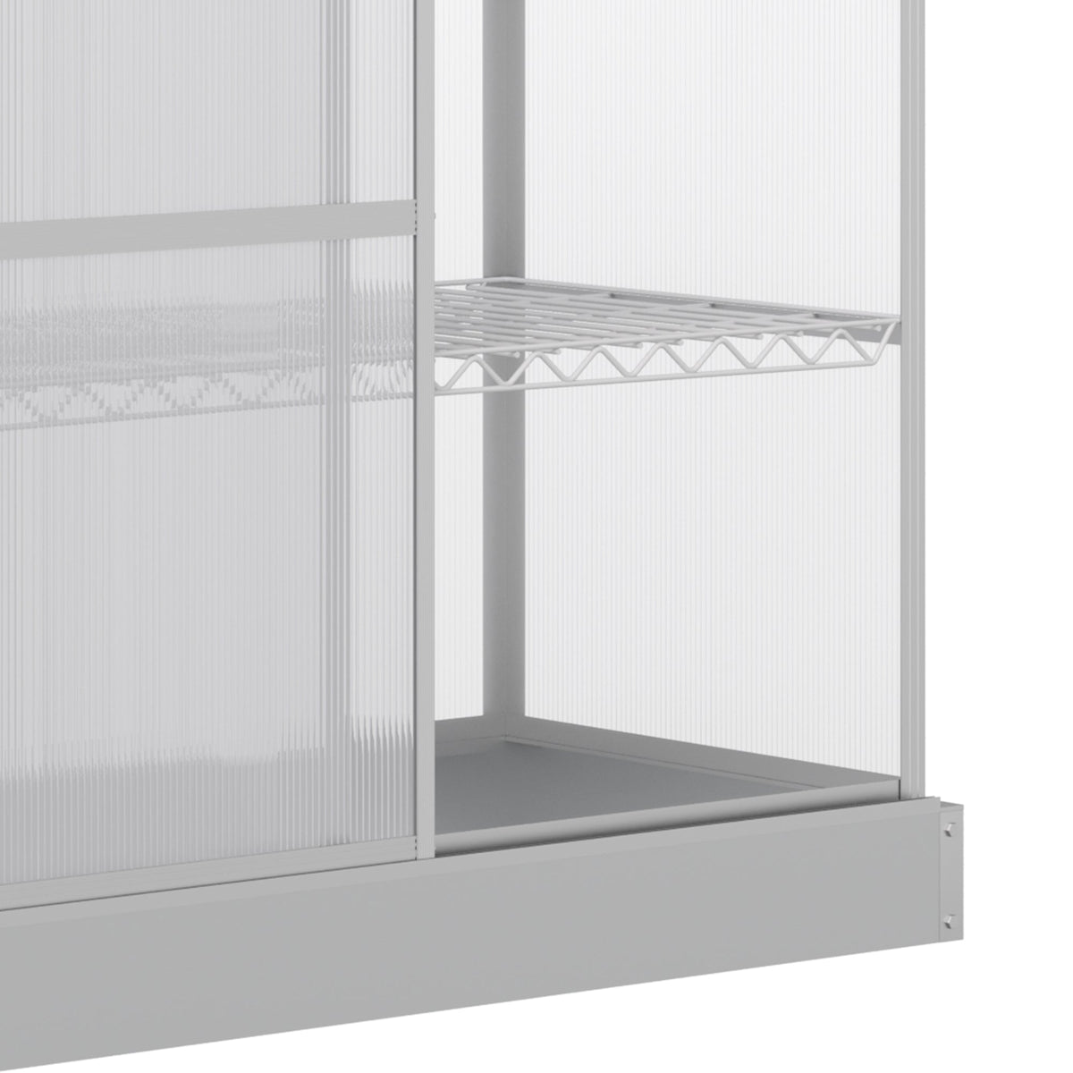 3 Tier Cold Frame Polycarbonate Greenhouse w/ Sliding Door & Openable Roof, 131 x 58 x 140cm
