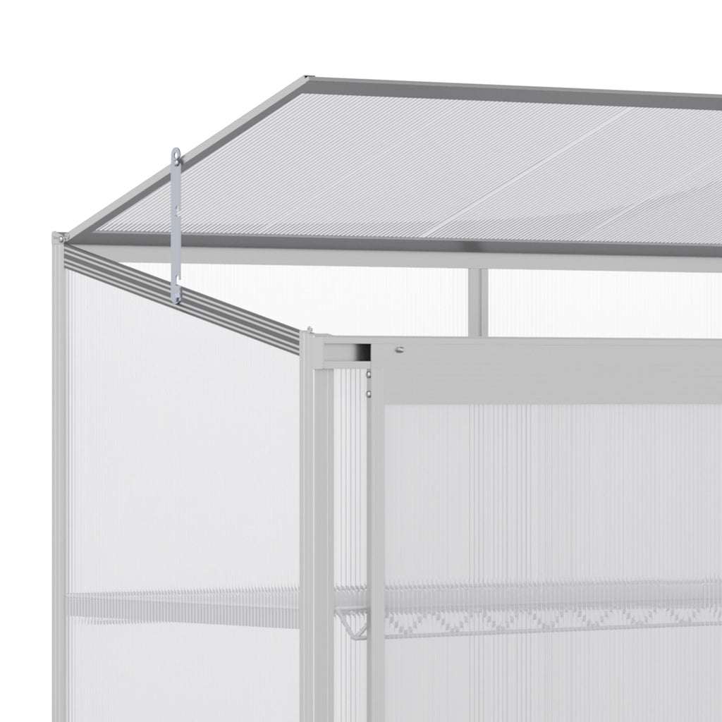 3 Tier Cold Frame Polycarbonate Greenhouse w/ Sliding Door & Openable Roof, 131 x 58 x 140cm