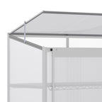 3 Tier Cold Frame Polycarbonate Greenhouse w/ Sliding Door & Openable Roof, 131 x 58 x 140cm