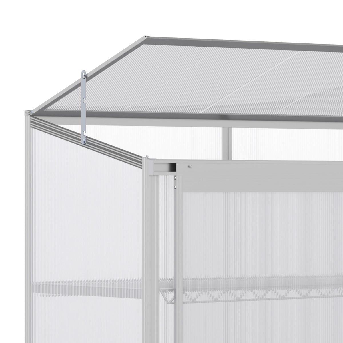 3 Tier Cold Frame Polycarbonate Greenhouse w/ Sliding Door & Openable Roof, 131 x 58 x 140cm