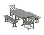 Chippendale 5-Piece Dining Set with Trestle Legs