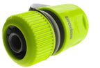 Female Hose Connector With Stop, 1/2" or 5/8" Hose, Lime