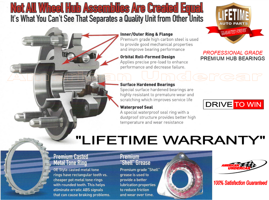 Lifetime Wheel Bearing Hub Assembly | 1997-2000 Ford F150 4x4 with 5 Lug