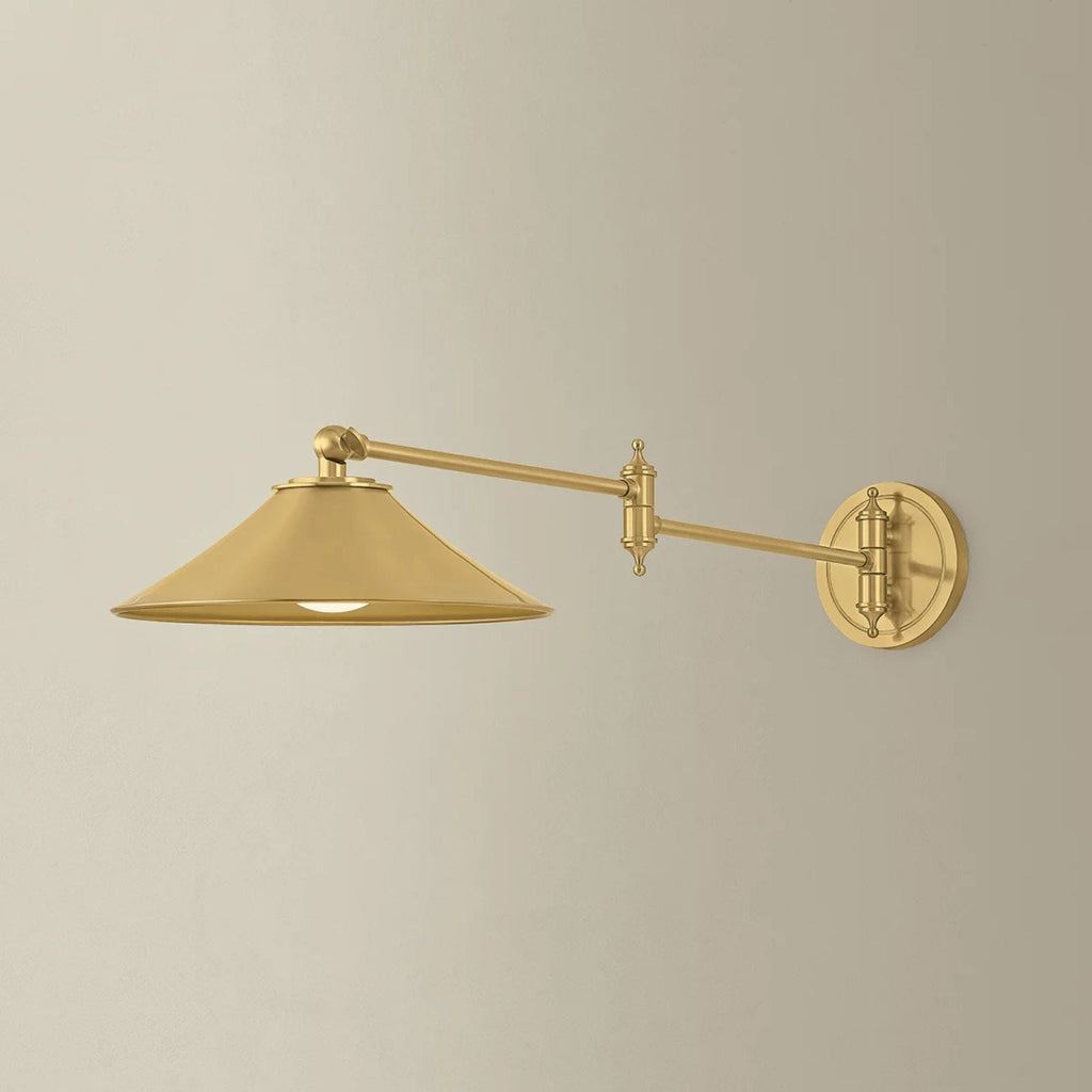 Hudson Valley Lithgow Swing Arm Lamp, Aged Brass