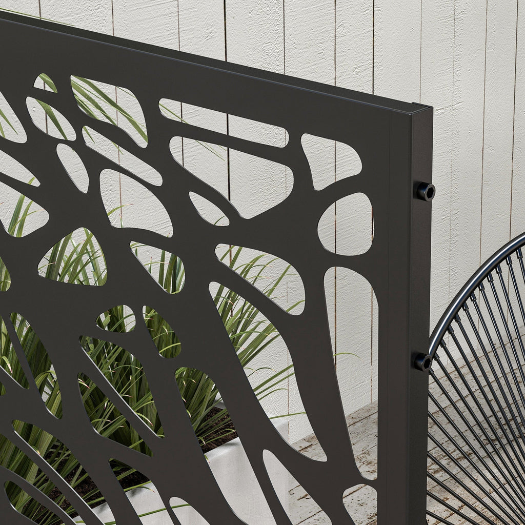 6.5FT Decorative Privacy Screen with Expansion Screws for Garden Pool Hot Tub, Twisted Line Style