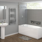 iBathUK Zypher Curved Heated Towel Rail Bathroom Radiator - Chrome