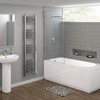 iBathUK Zypher Curved Heated Towel Rail Bathroom Radiator - Chrome