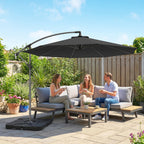 3 m Cantilever Parasol with Weights, Cover & Cross Base, Black