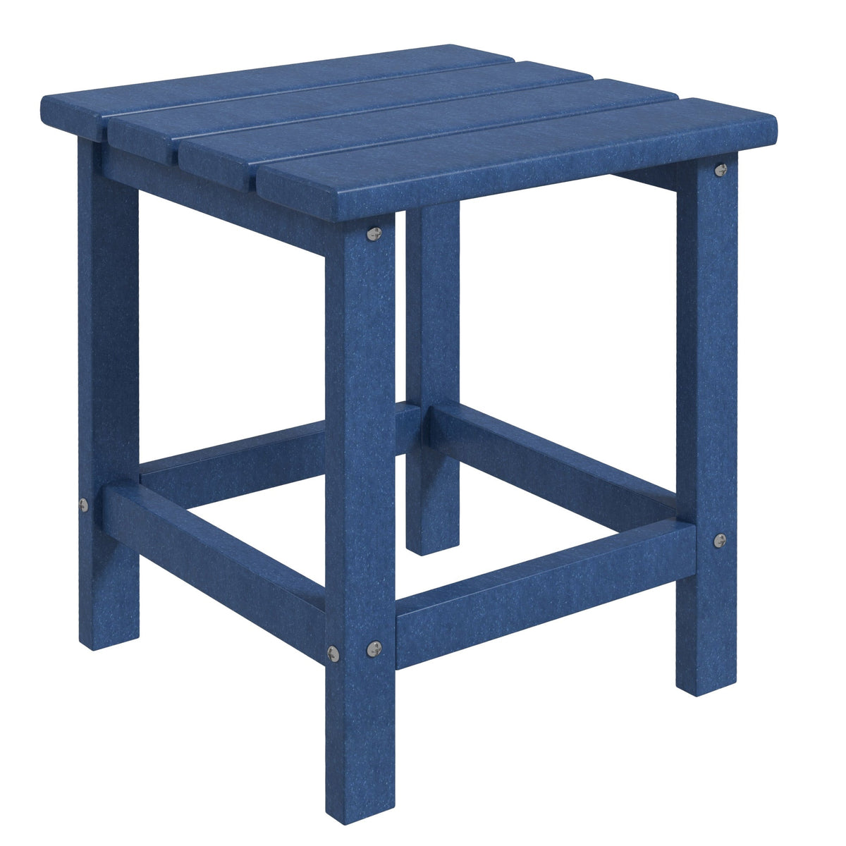 15" Patio Accent Table, Square Coffee Table for Indoor Outdoor, Blue