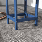 15" Patio Accent Table, Square Coffee Table for Indoor Outdoor, Blue