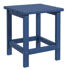 15" Patio Accent Table, Square Coffee Table for Indoor Outdoor, Blue