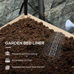 Metal Elevated Garden Bed with Cover & Bottom Shelf for Backyard, 41.75" x 21.25" x 53.25", Cream