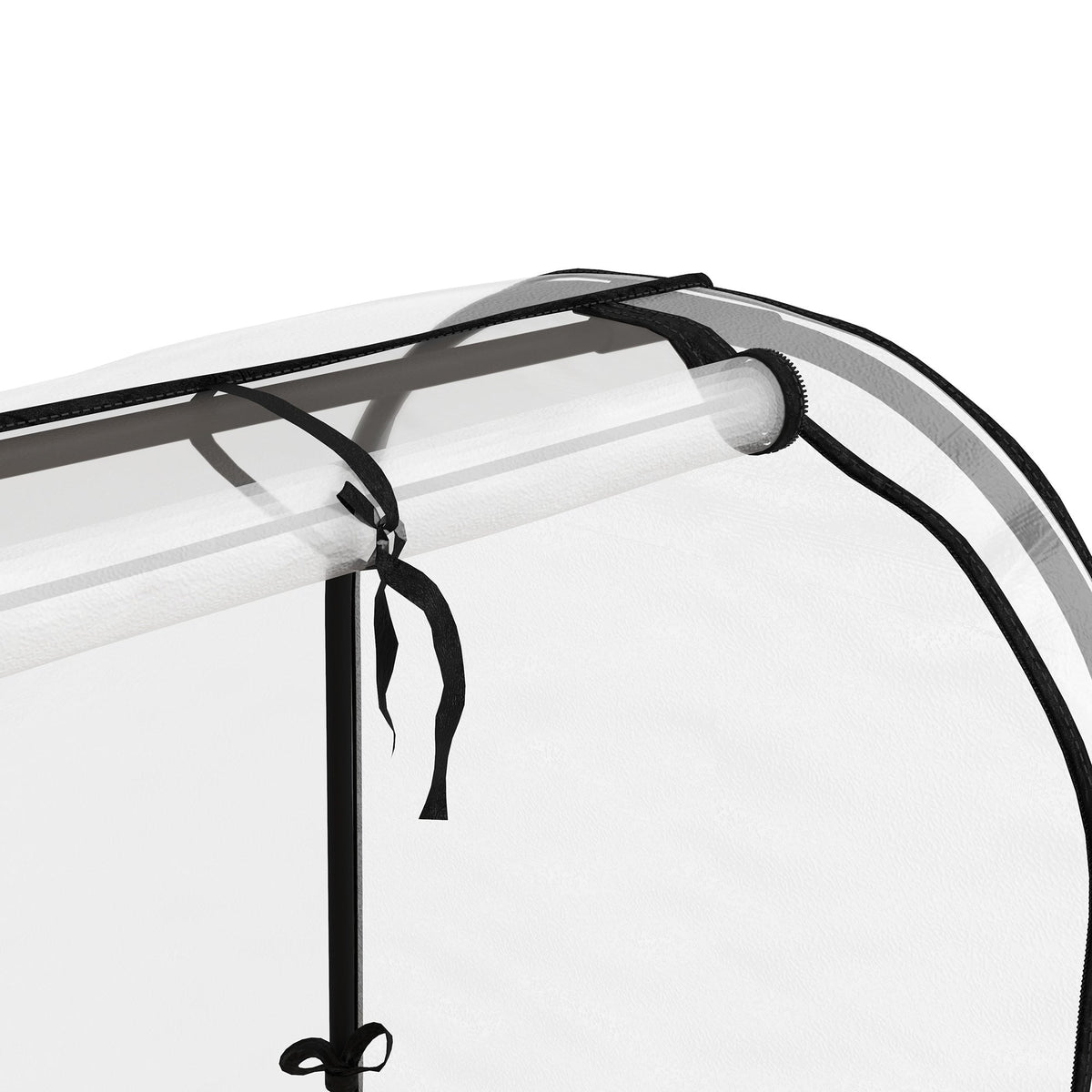 Metal Elevated Garden Bed with Cover & Bottom Shelf for Backyard, 41.75" x 21.25" x 53.25", Cream