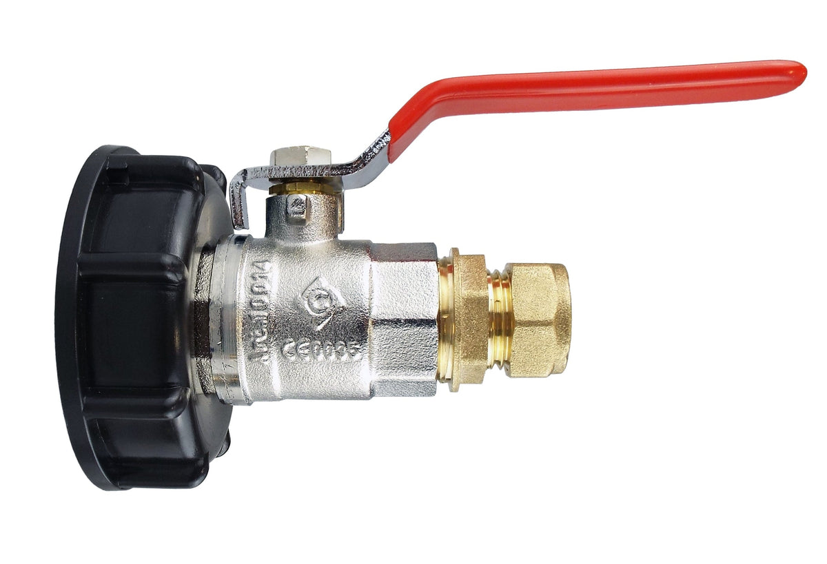 IBC 2” S60X6 Cap with Lever Valve and Brass Compression Straight ¾” BSP – 22mm