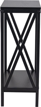 Aquatic Fundamentals 20 Gallon Black Steel X-Frame Aquarium Stand with lower shelf