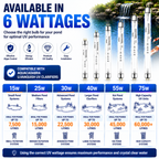 Aquacadabra U.Vanquish T8 UV Replacement Bulb for Pond Clarifiers – 15W to 75W