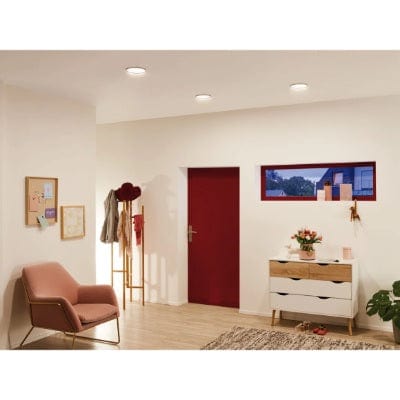 Areo Round LED Recessed Panel 120mm Warm White Dimmable - White