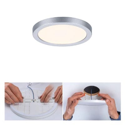 Areo VariFit Round LED Recessed Panel 118mm Warm White - Chrome