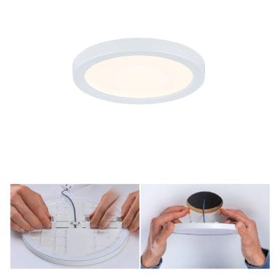 Areo VariFit Round LED Recessed Panel 118mm Warm White - White