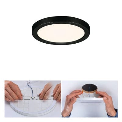 Areo VariFit Round LED Recessed Panel 118mm Neutral White - Black